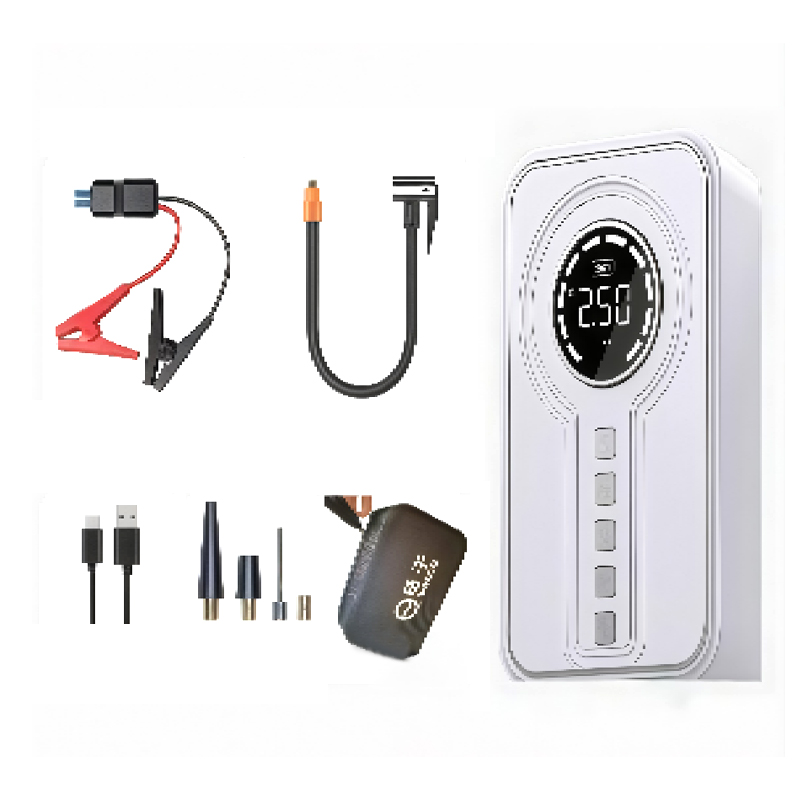 JL-002 مضخة نفخ مصدر طاقة بدء تشغيل السيارة في حالات الطوارئ باللون الأبيض