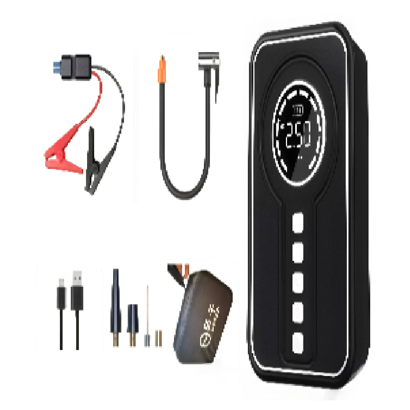 JL-002 مضخة نفخ مصدر طاقة الطوارئ للسيارة السوداء